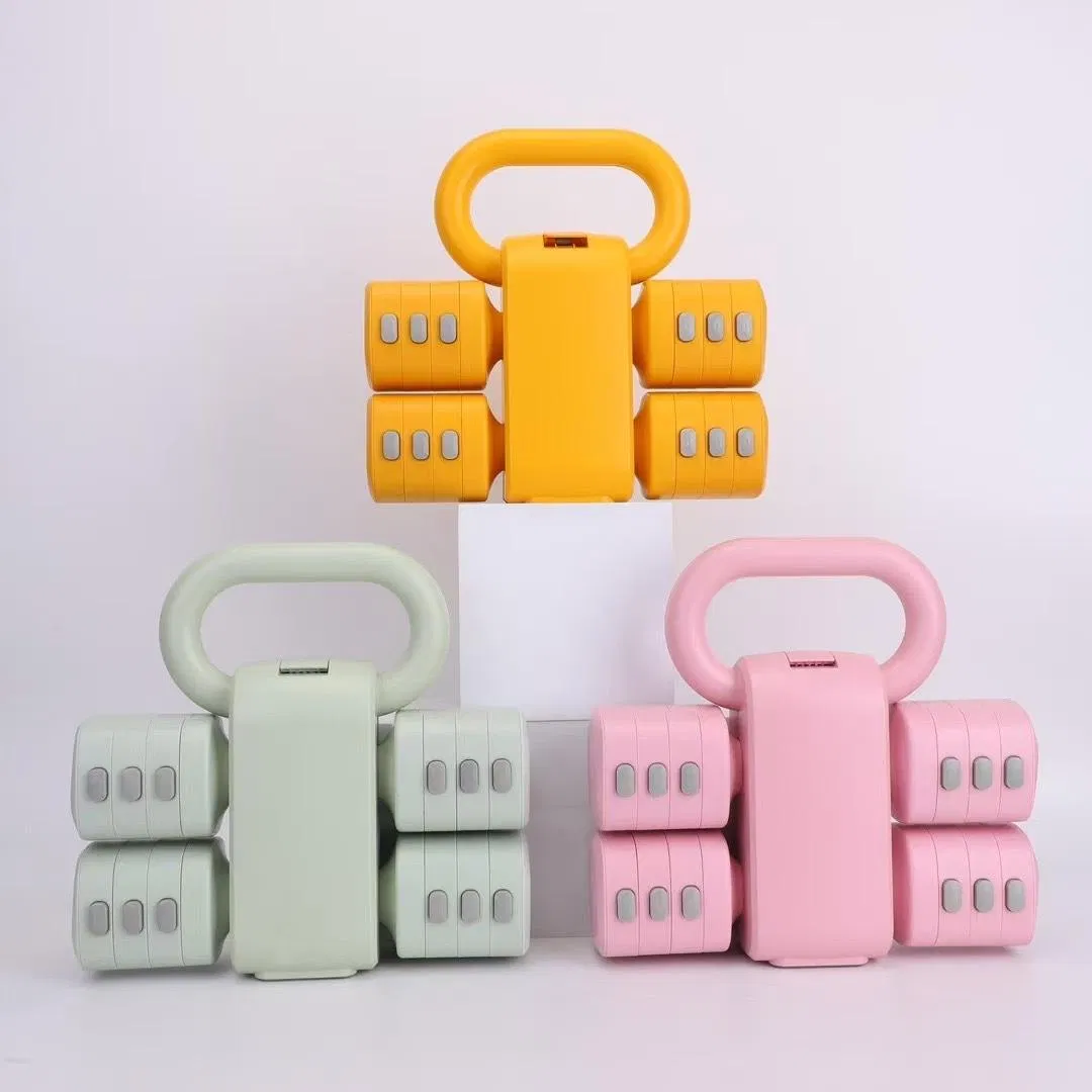 Adjustable Weight Steel Dumbbells and Kettlebell Set Portable Cast Iron Barbell Rack Free Weights
