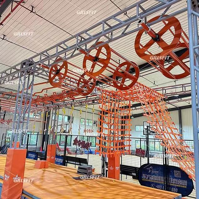 Adjustable Indoor Playground Ninja Training Warrior Track Set Enhances Kids' Strength &amp; Agility