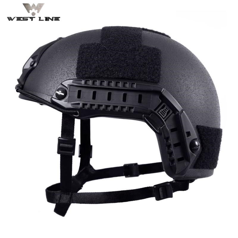 Black Fast Safety Protective Self Defense Combat PE Aramid Helmet