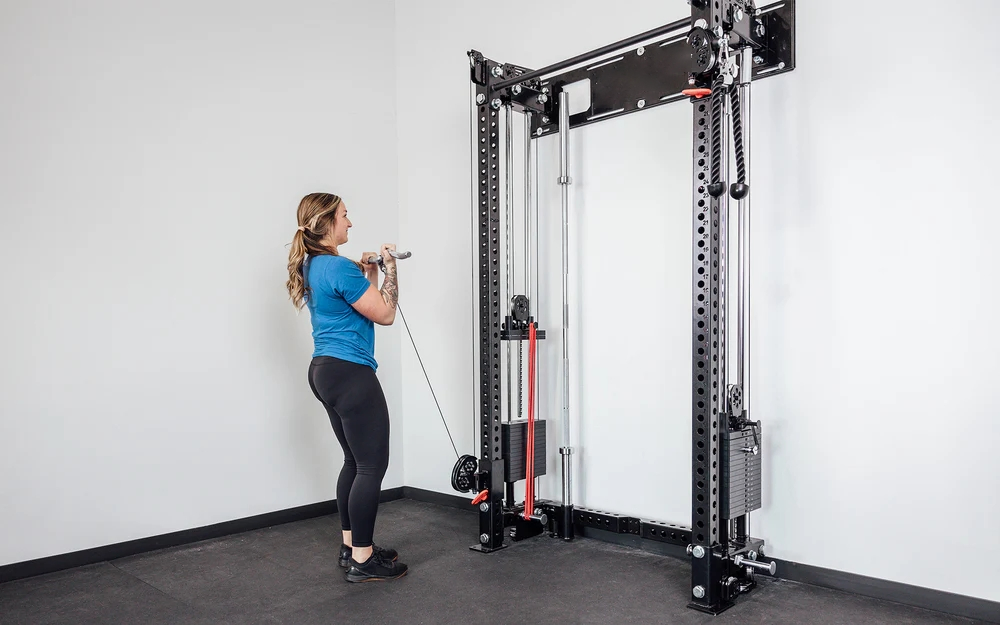 Wall Mounted Power Rack Functional Trainer Cable Machine with Adjustable Pulley System