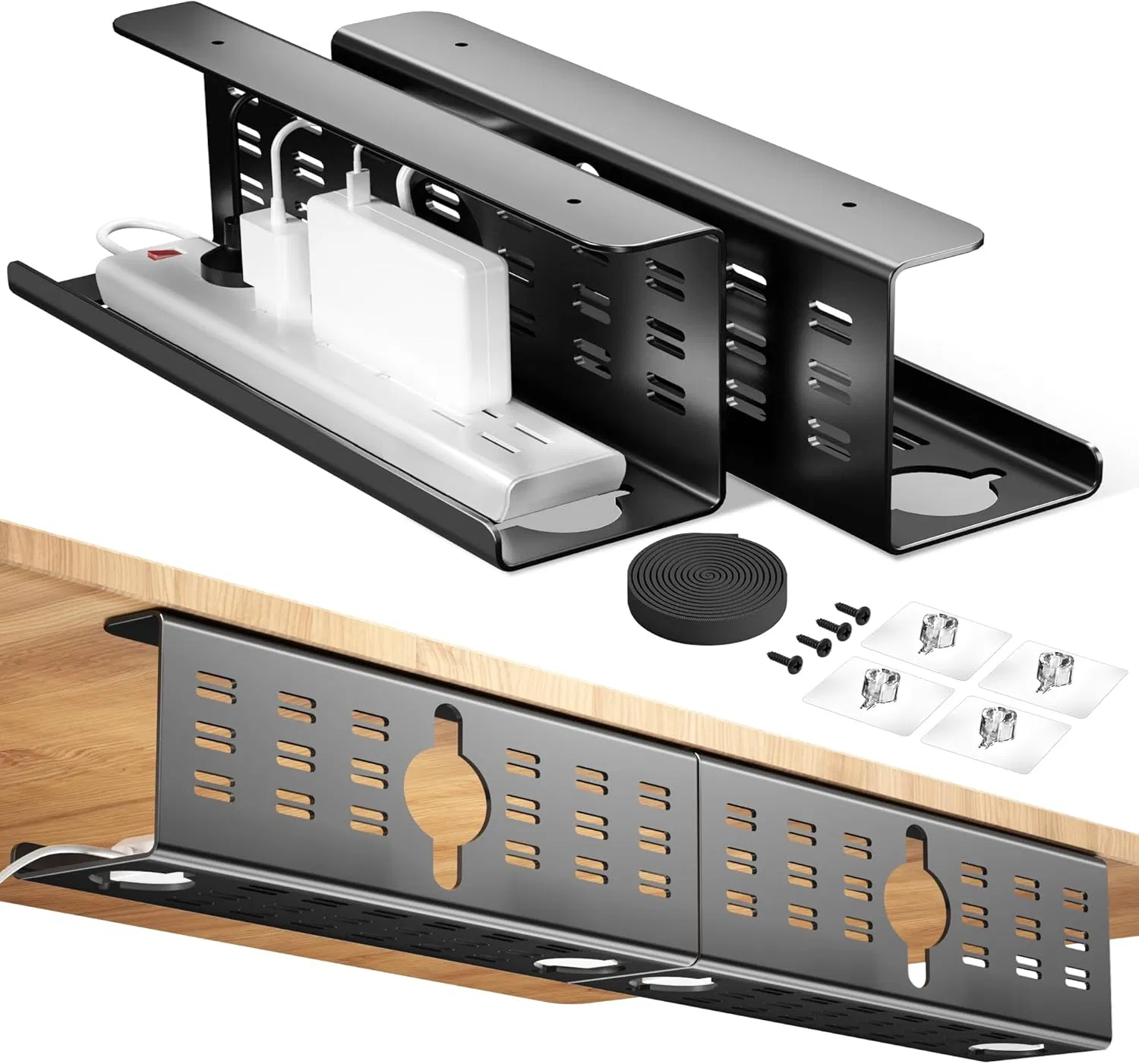 Cable Management Under Desk 32" Large Cable Management Tray