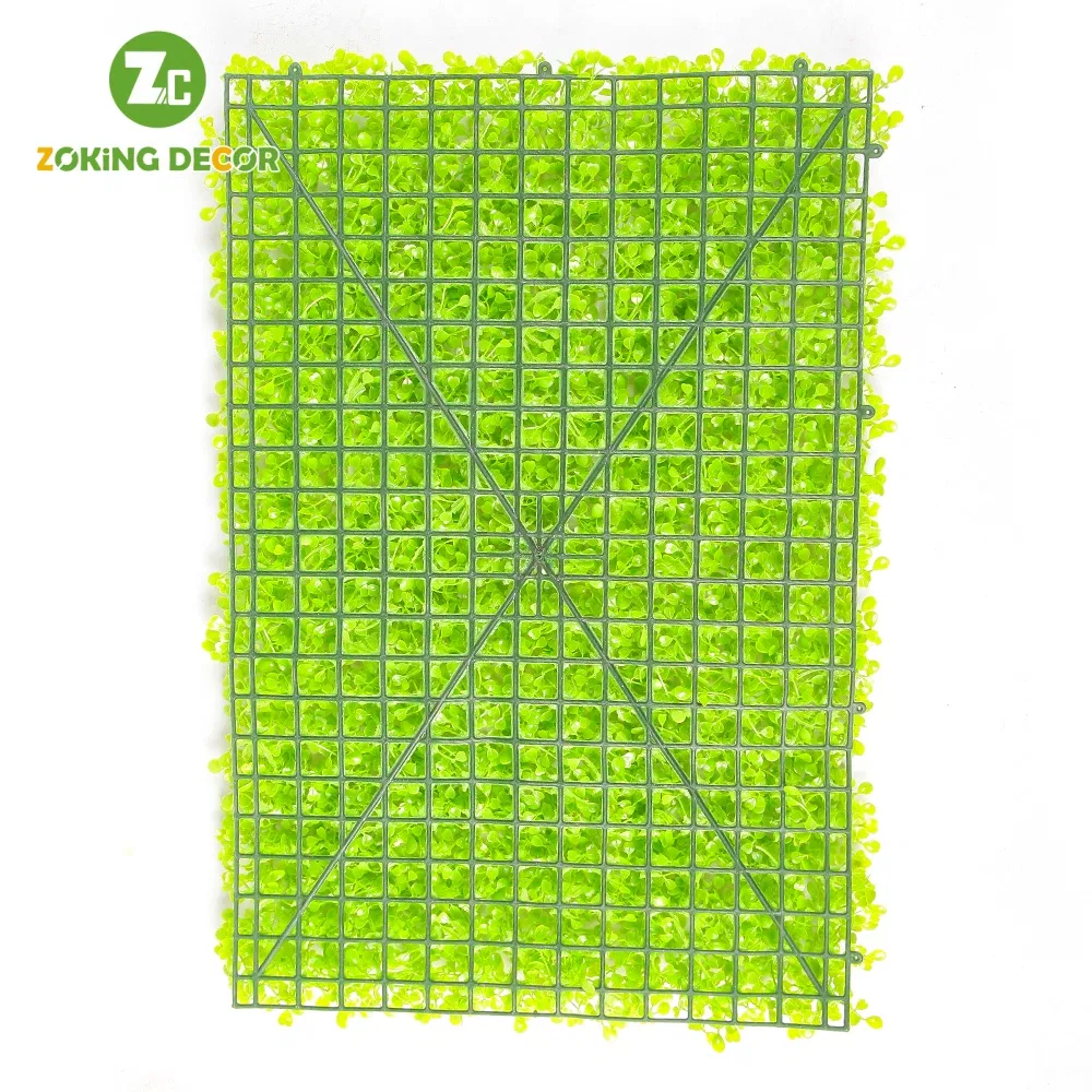 Zc Wholesale Plastic Boxwood Hedge Plant Green Leaves Panel Artificial Grass Wall for Home Decoration
