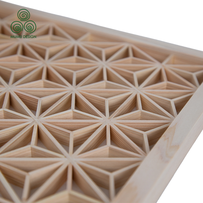 Custom Wooden Lattice Design for Modern Home Decoration Project Kumiko Feature Wall