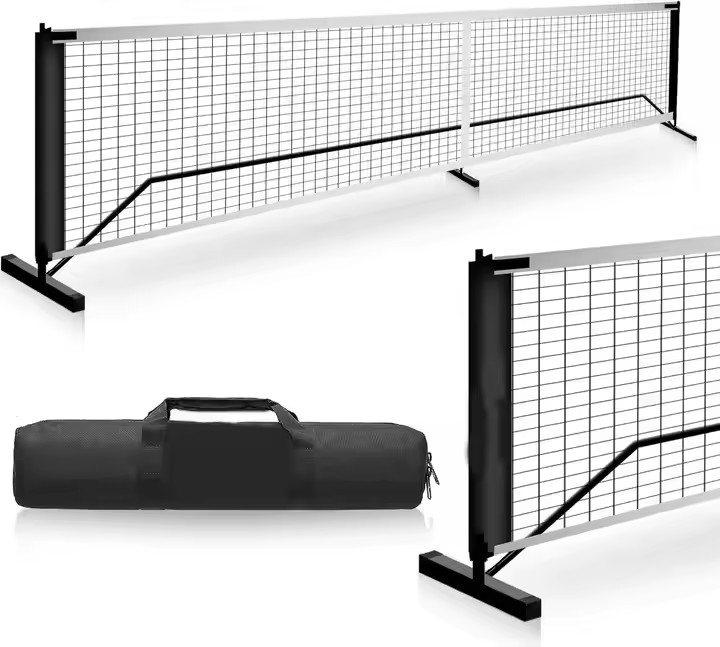 Portable Pickleball Net System, Designed for All Weather Conditions with Steady Metal Frame and Strong PE Net with Carrying Bag