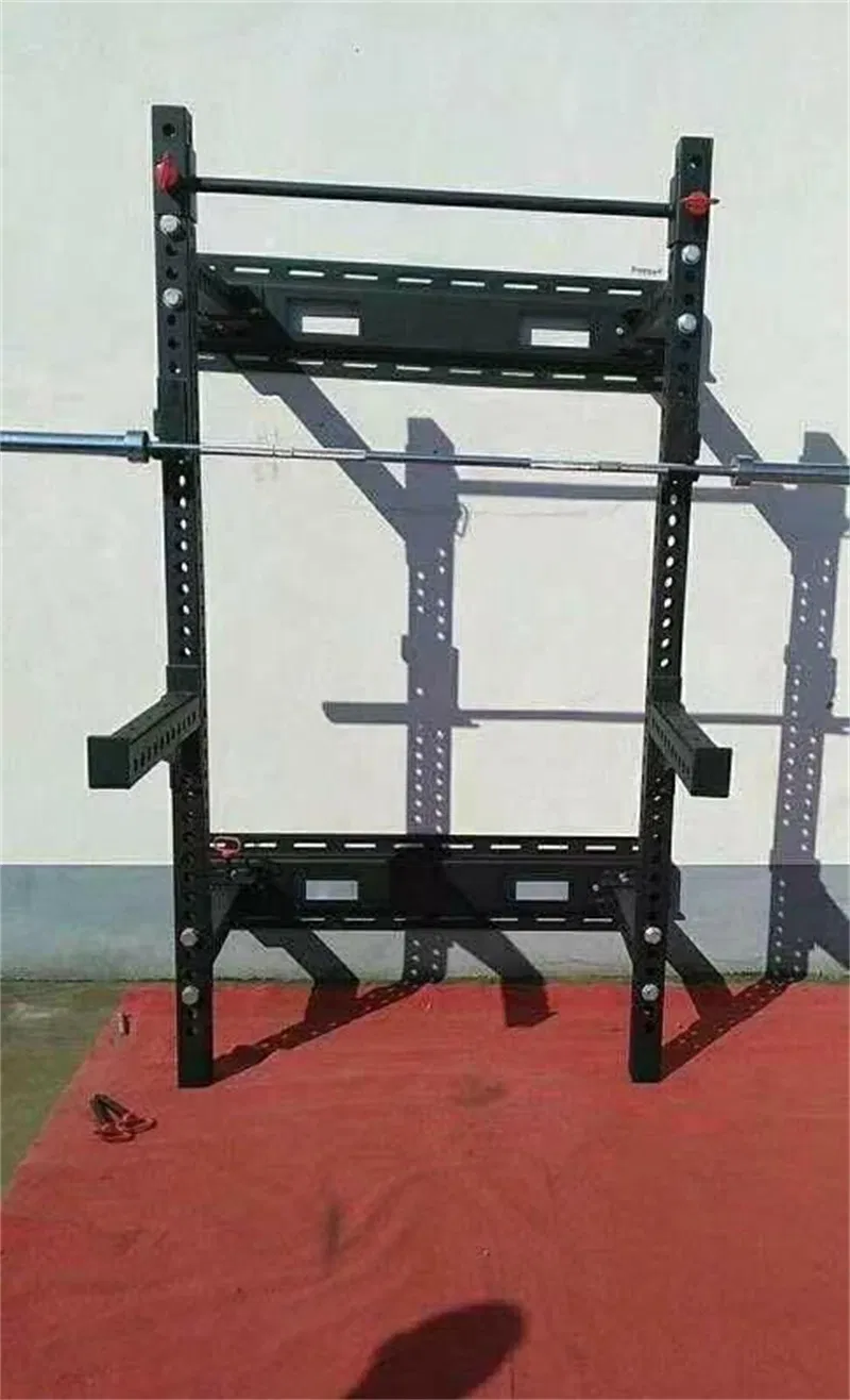 High Quality Fitness Bodybuilding Equipment Weightlifting Power Wall Mounted Folding Half Squat Rack