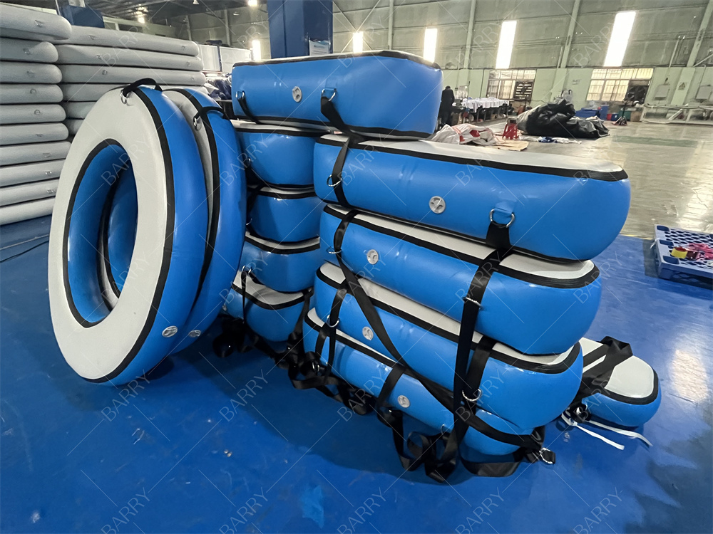 Drop Stitch Inflatable Fitness Equipment Circle Block Air Track Kids Indoor Trampoline Park Warrior Course Ring Air Spot