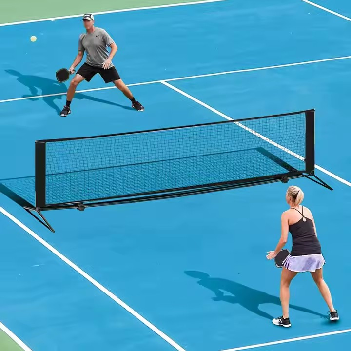 4m Portable Pickleball Net System with Rackets and Balls, Foldable, Easy Setup, Height Adjustable for Tennis and Badminton