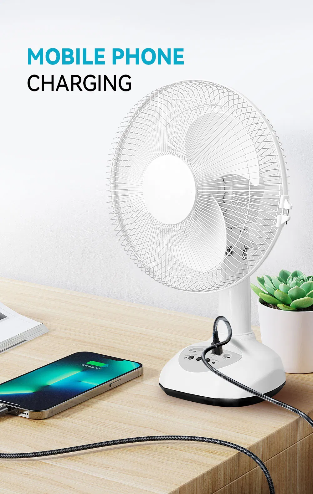 Lighting Mobile Phone Charging Affordable Outdoor Portable off-Grid Rechargeable Solar Table Fan
