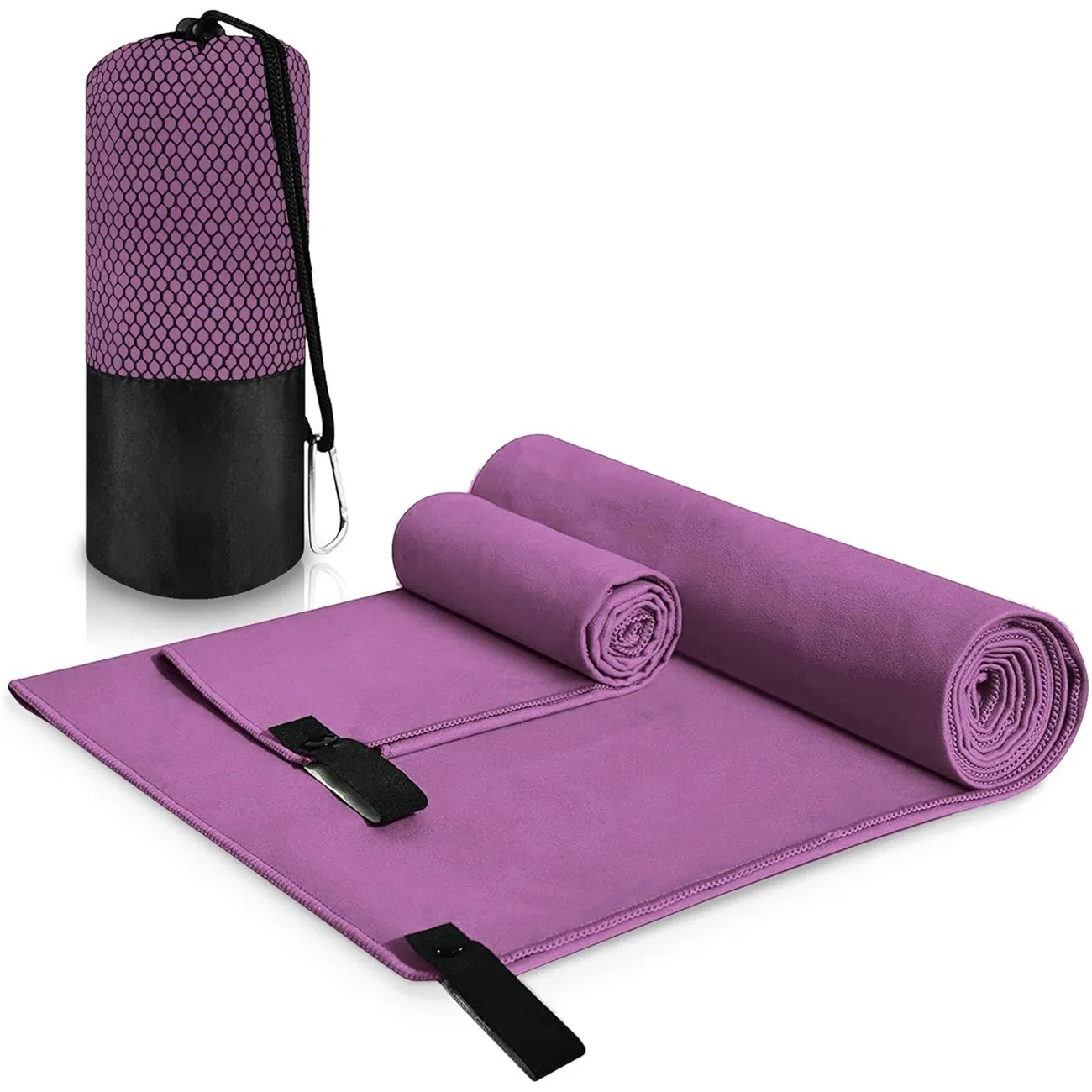 Double-Sided Fleece Absorbent Quick-Drying Sports Fitness Yoga Outdoor Travel Portable Microfiber Towel