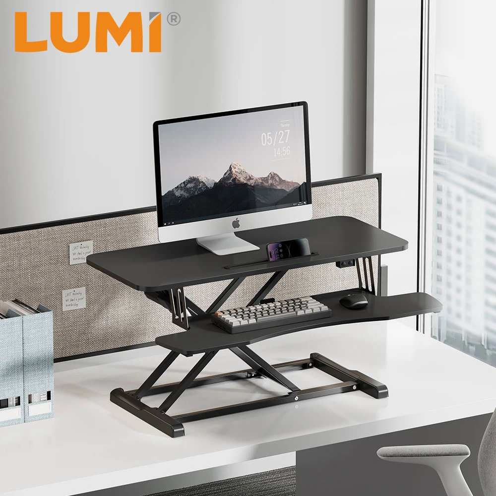 Electric Height Adjustable Sit Stand Workstation Economy Tabletop Ergonomic Adjustable Standing Desk Converter