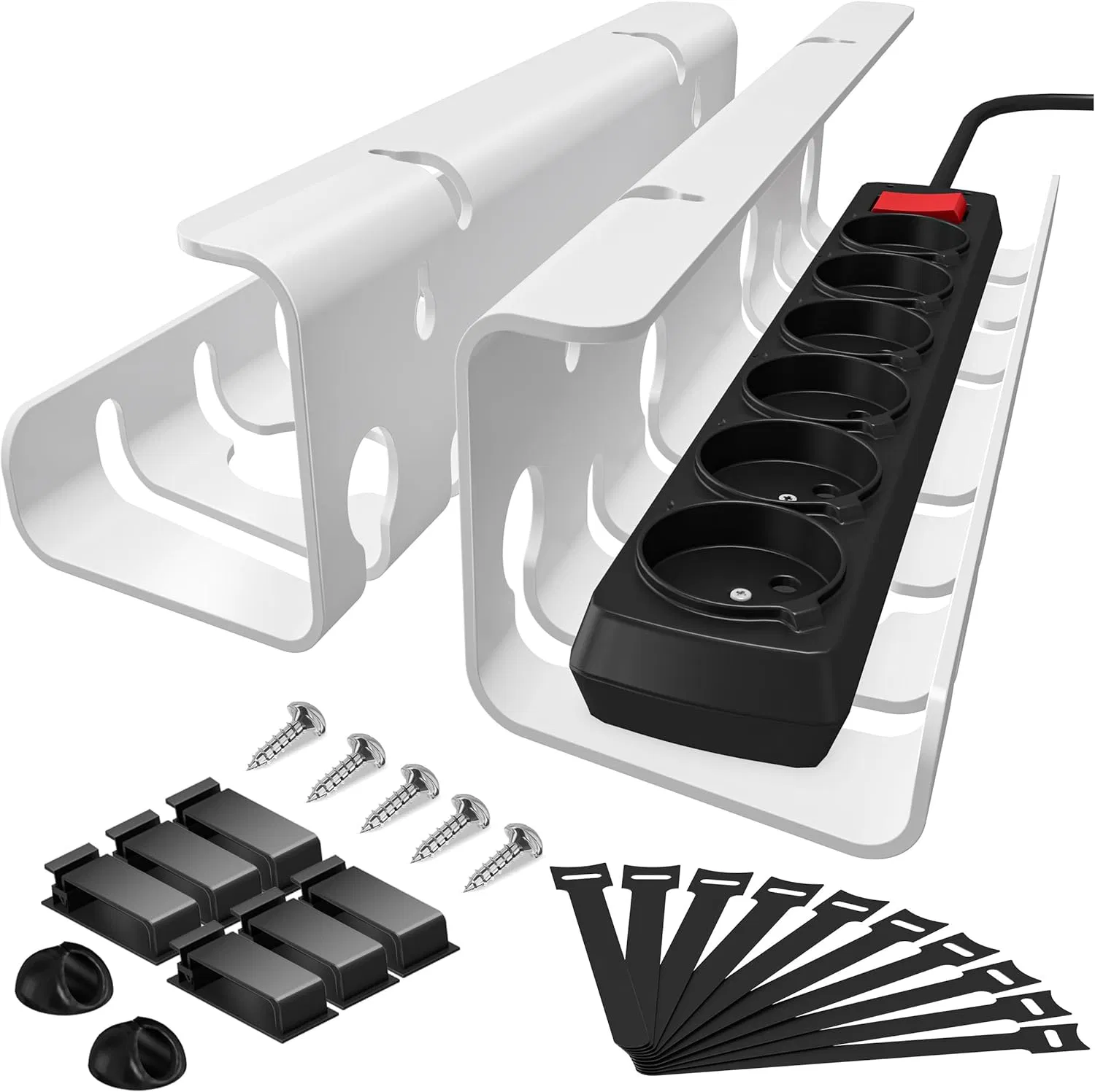 Power Strip Holders for Tables Cable Management Under Desk Metal Cable Tray
