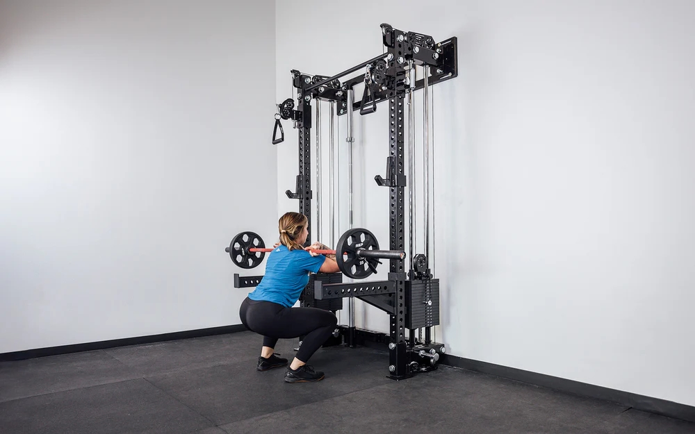 Wall Mounted Power Rack Functional Trainer Cable Machine with Adjustable Pulley System