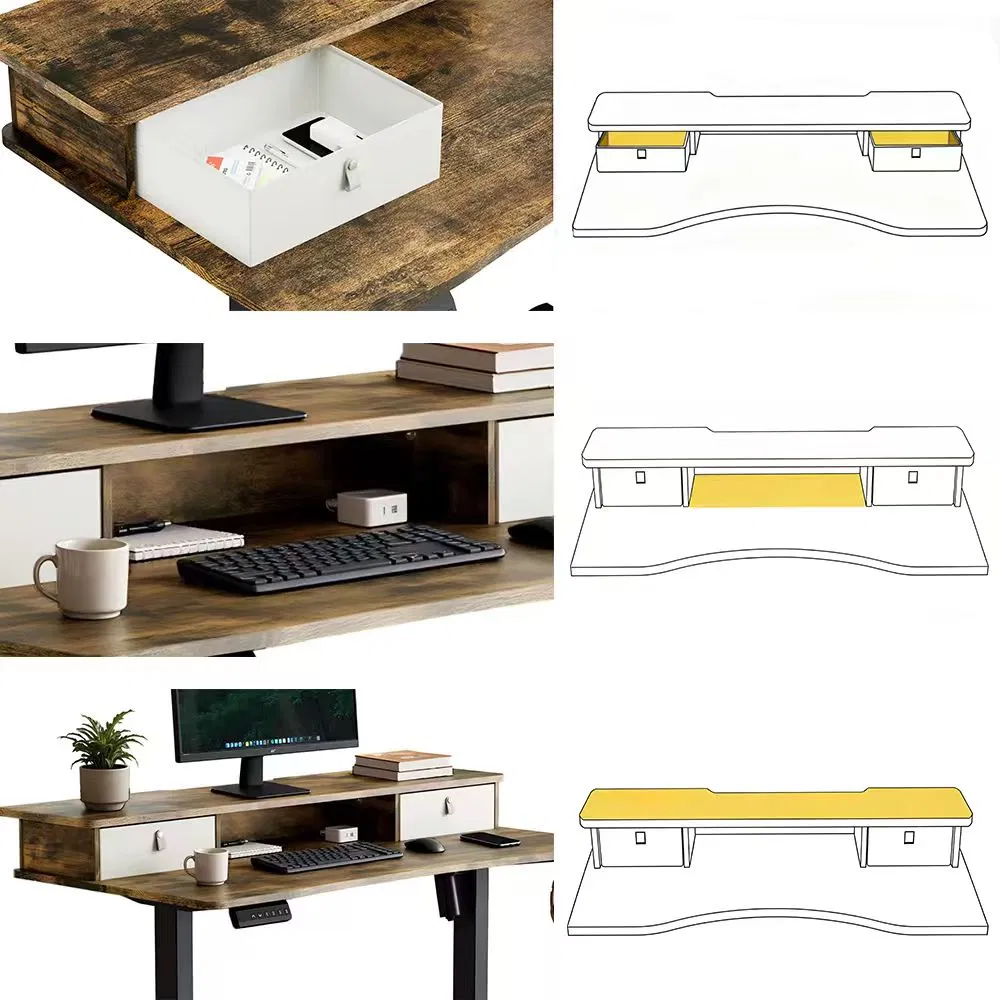 Prorials Single Motor Electric Lift Desk Sit Stand Converter for Office Computer