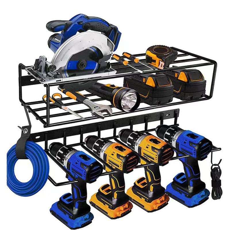 Metal Wall-Mounted Power Tool Organizer Electric Drill Storage Rack