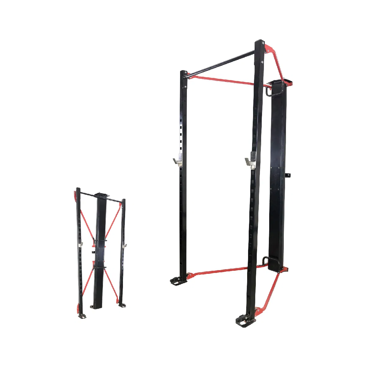Adjustable Wall-Mounted Fitness Equipment Power Cage with Folding Squat Rack for Functional Garage