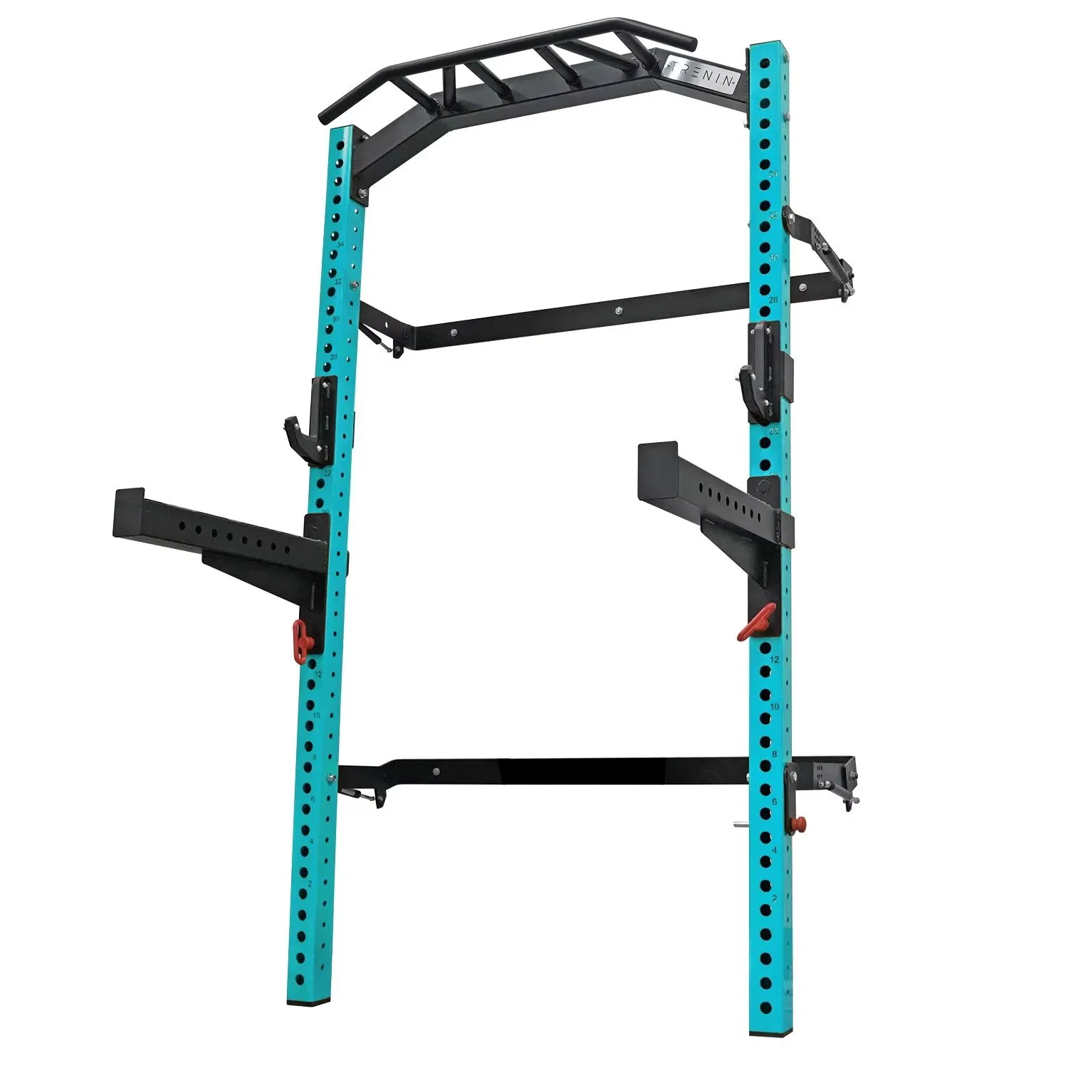 Commercial Wall-Mounted Folding Power Squat Rack Multi-Grip Bar for Home &amp; Gym