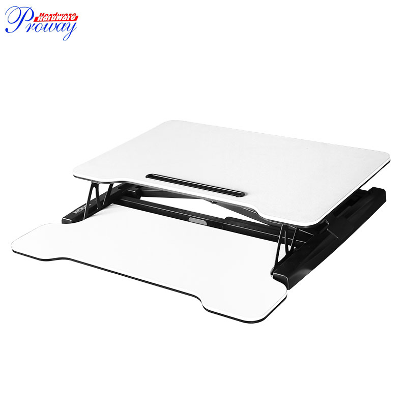 Foldable Ergonomic Standing Desk Monitor Riser Convertible Height Adjustable Pneumatic Sit Stand Desk Converter