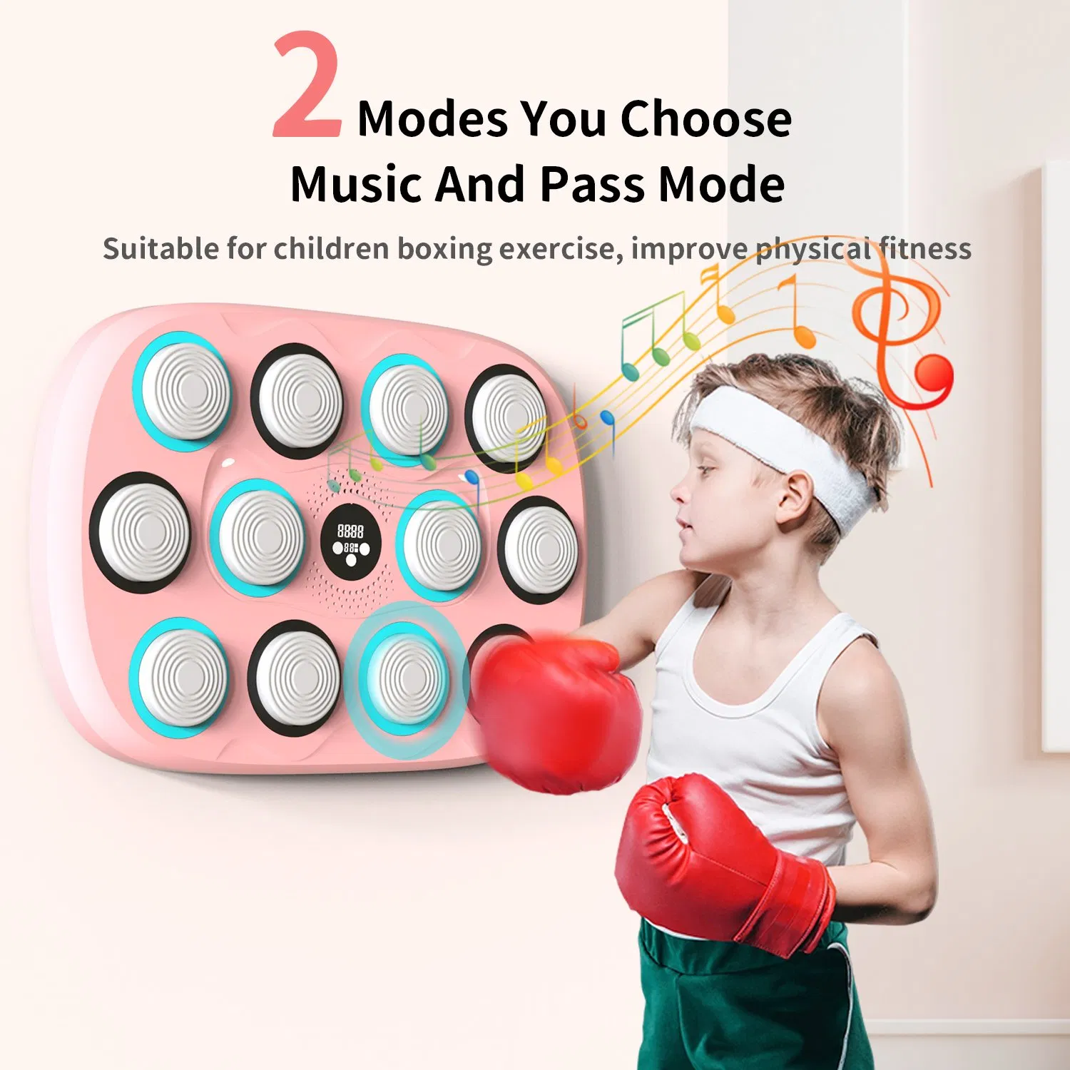 Smart Bluetooth Wall-Mounted Punching Bag Adult &amp; Child Trainer Professional Fitness Music Boxing Machine Gloves Trainer Target