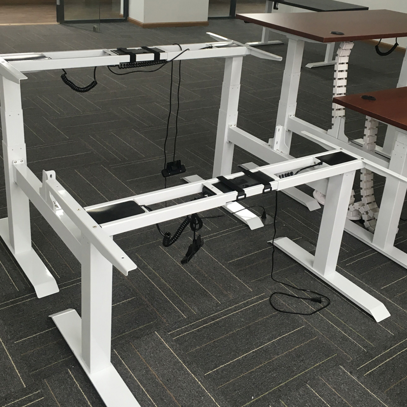 Metal Table Base with Adjustable Glides Pneumatic Desk Converters