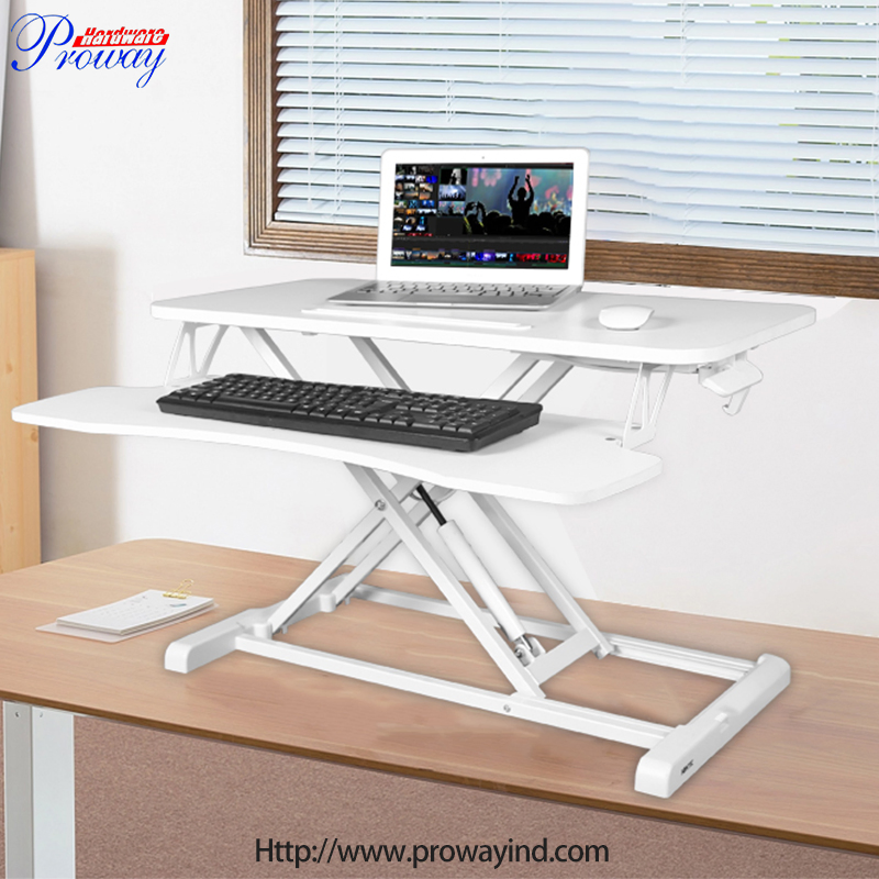 Foldable Ergonomic Standing Desk Monitor Riser Convertible Height Adjustable Pneumatic Sit Stand Desk Converter