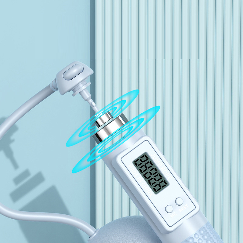 2-in-1 Smart Counting Steel Wire Jump Rope - Customizable Weighted Cordless Skipping Rope for Home &amp; Sports Fitness