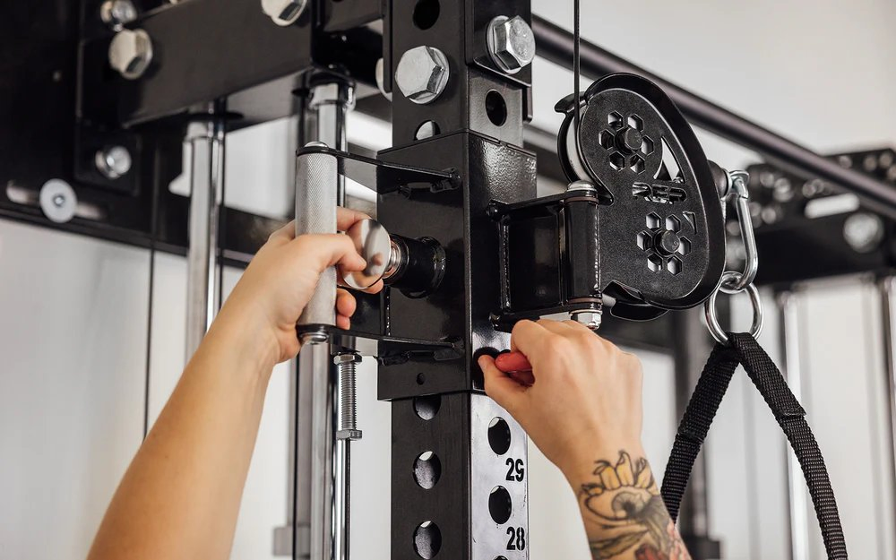 Wall Mounted Power Rack Functional Trainer Cable Machine with Adjustable Pulley System