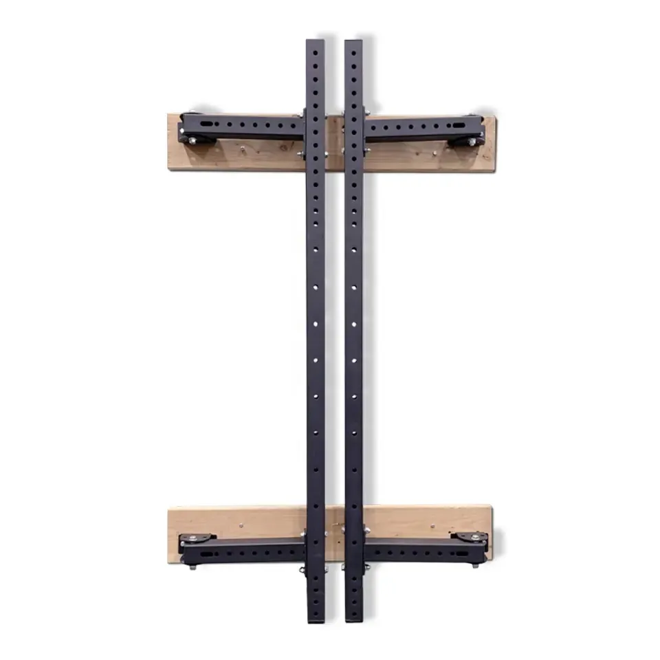Wall Mounted Power Rack Matt Black Folding Squat Rack Design