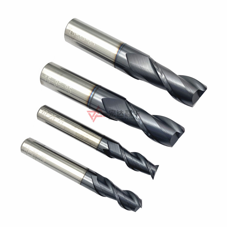 HRC65 Carbide End Mills 2 Flutes Micro Ball Nose End Mills CNC Cutting Tools