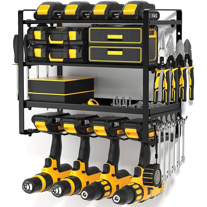 Wall Mounted Hammer Screwdriver Drill Bit Garage Power Tool Storage Rack