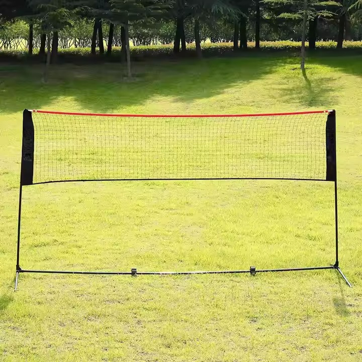 4m Portable Pickleball Net System with Rackets and Balls, Foldable, Easy Setup, Height Adjustable for Tennis and Badminton