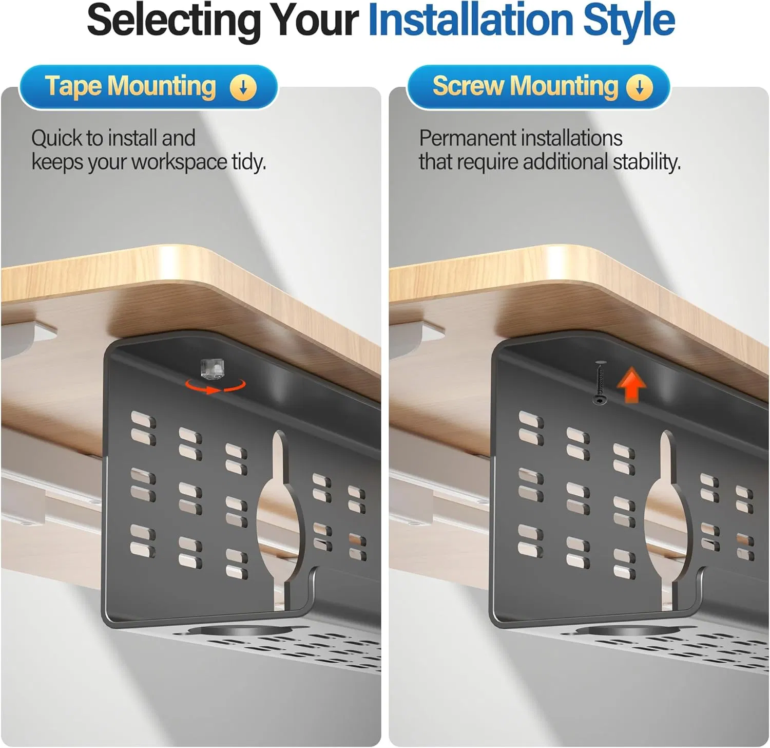 Cable Management Under Desk 32" Large Cable Management Tray
