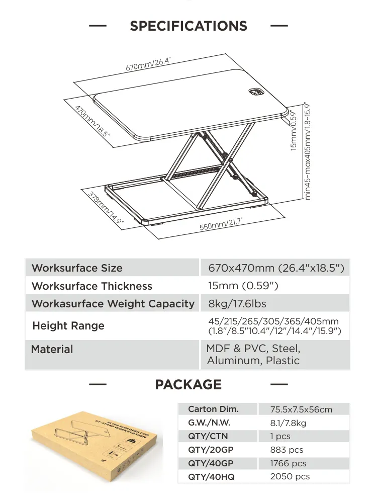 Product Dimensions and Profile