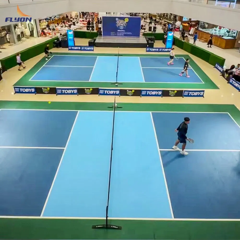Professional Pickleball Court System with Durable Surface, Regulation Net and Boundary Lines