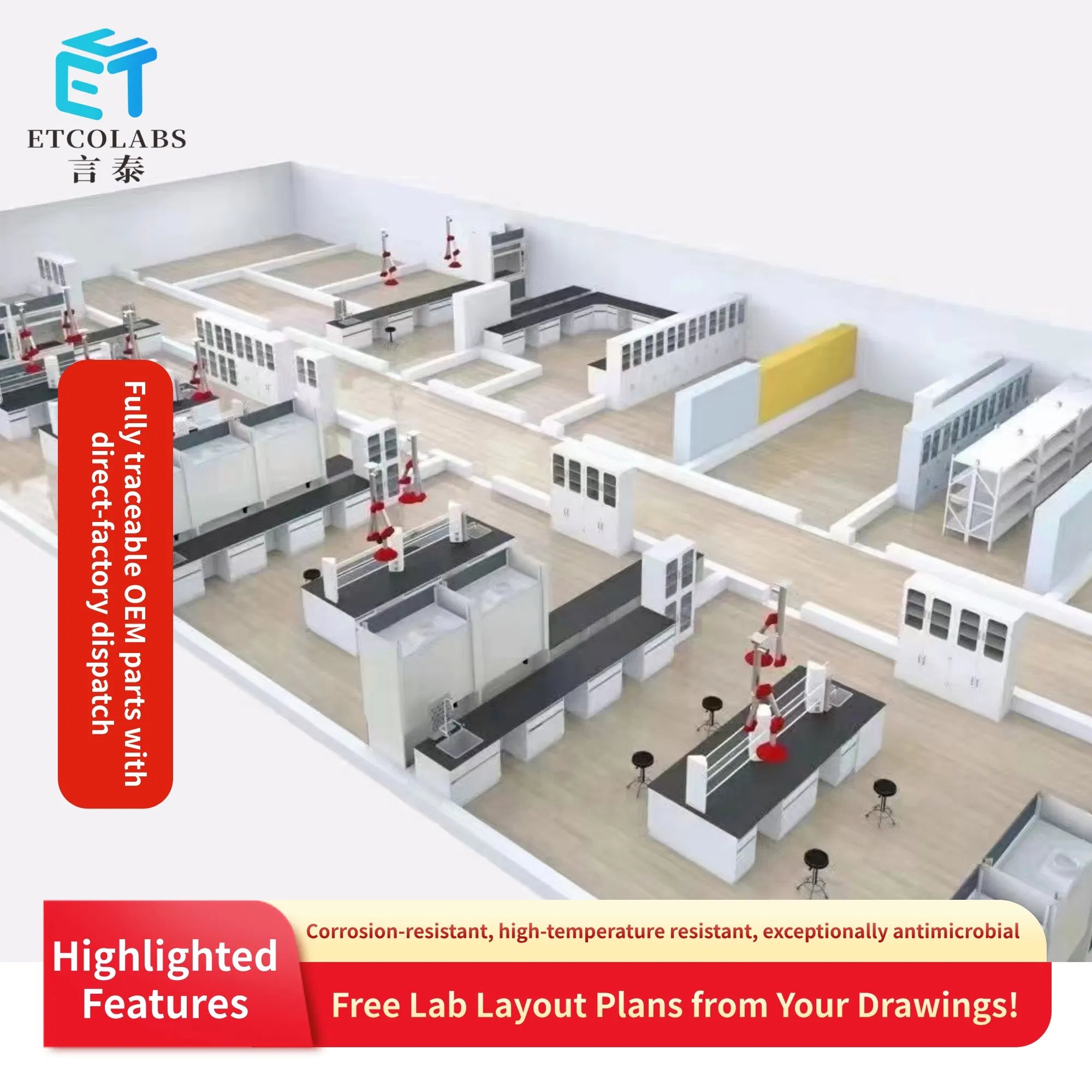 Integrated Lab Bench - Durable Ceramic Surface 10-Year Warranty