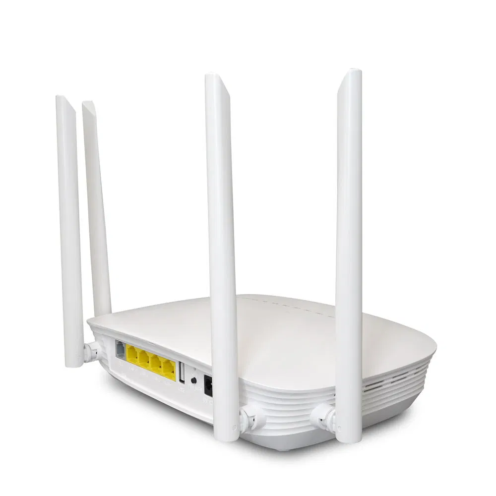 WiFi 6 Ax3000 Dual-Band Xpon Router, 4 Gigabit LAN Ports 1 Rj11 1 USB, Gpon/Epon Adaptive ONU Seamless Fiber Optic Equipment