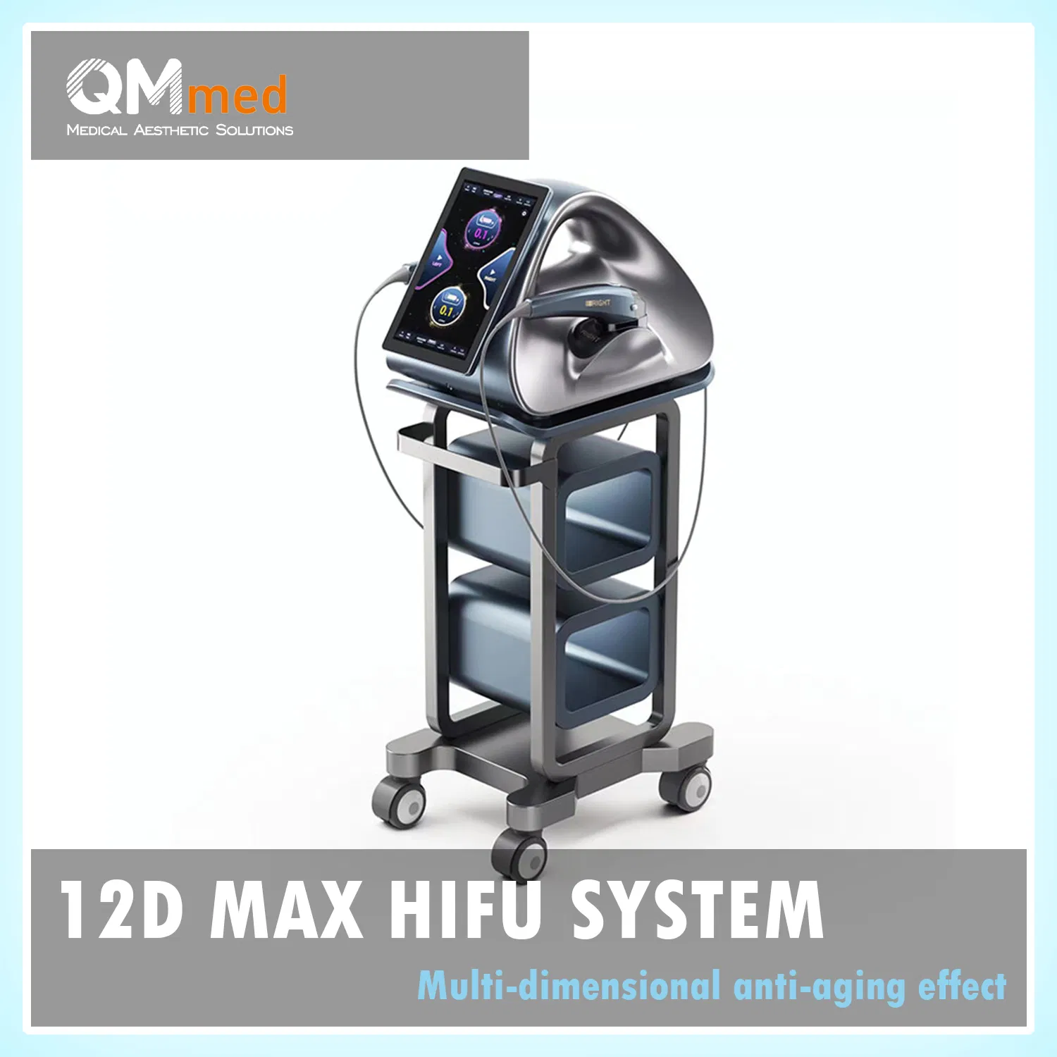 12D Smart Multi-Dimensional Focused Ultrasound Anti-Aging System 7 Depth Cartridges Precision Targeting Smas Layer 2-in-1 Face Lifting &amp; Body Slimming
