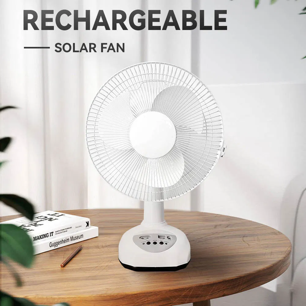 Lighting Mobile Phone Charging Affordable Outdoor Portable off-Grid Rechargeable Solar Table Fan