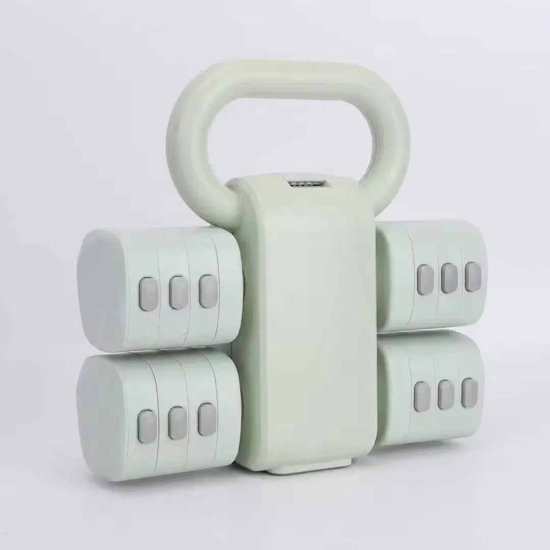Adjustable Weight Steel Dumbbells and Kettlebell Set Portable Cast Iron Barbell Rack Free Weights