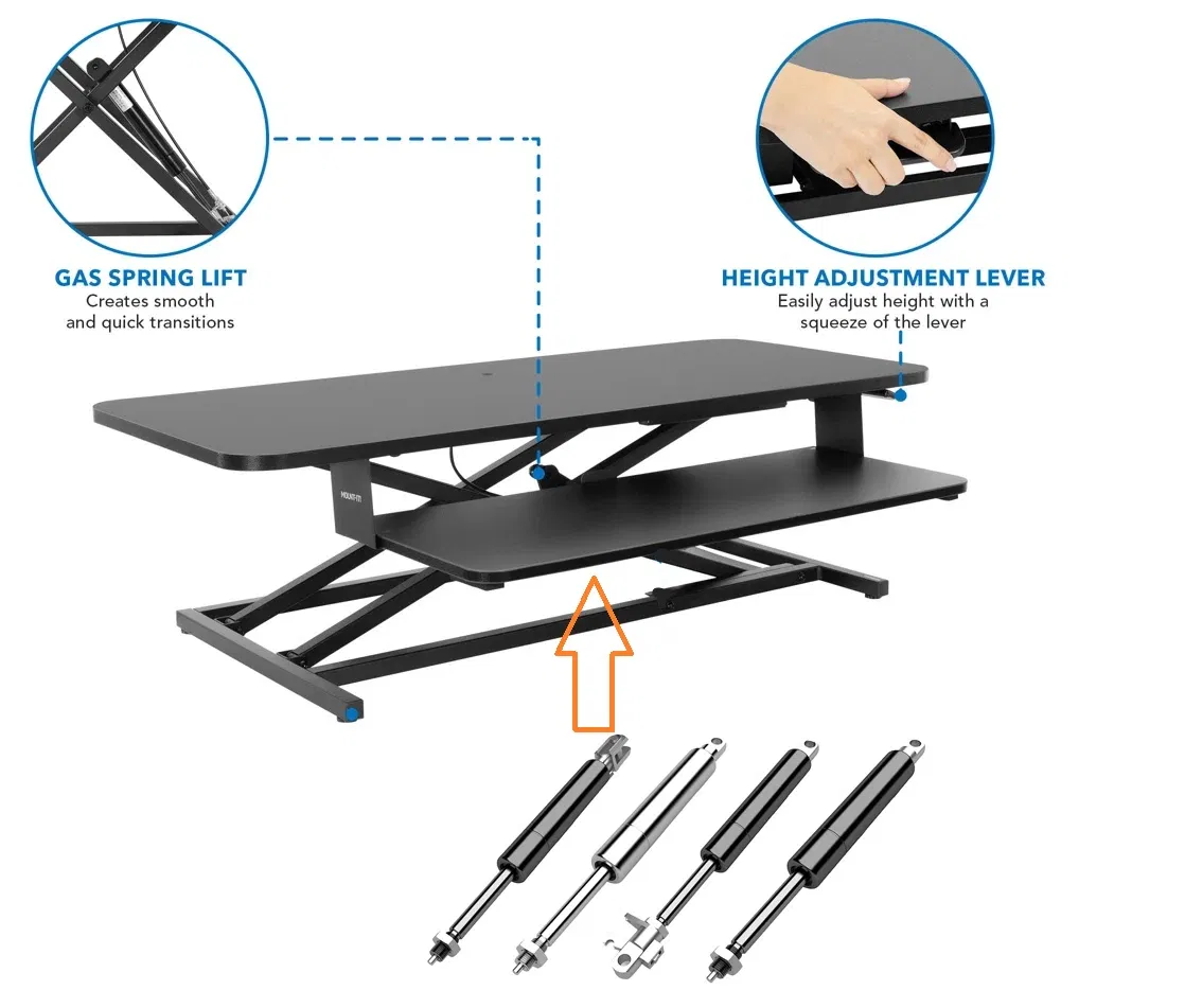 Locking Gas Strut for Adjustable Desk Converter