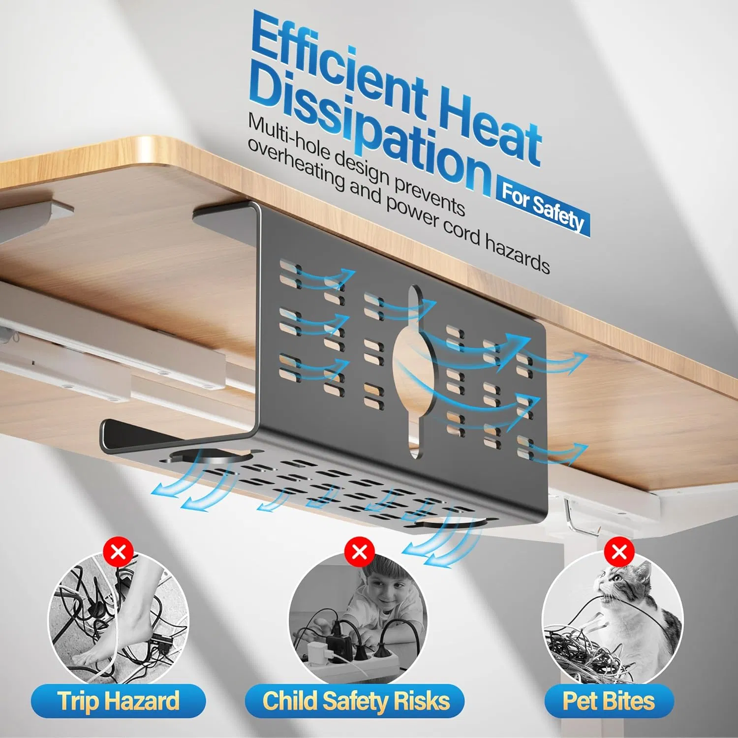 Cable Management Under Desk 32" Large Cable Management Tray