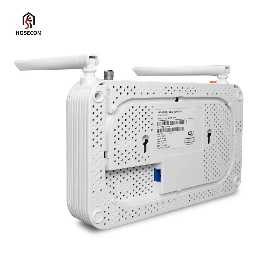 High Quality 4 Port Gpon Epon Adaptive 2.4G 5g Dual Band WiFi5 AC1200 Ont Fiber Optic Modem Equipment Dbc Xpon CATV ONU