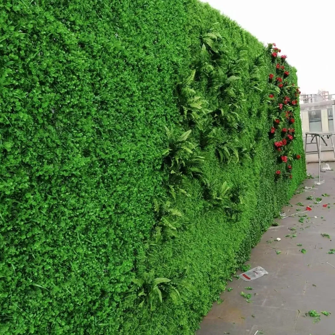 Environmental Protection China Wholesale Artificial Hedge Wall Plants Flower Grass Wall Backdrop for Home Wall