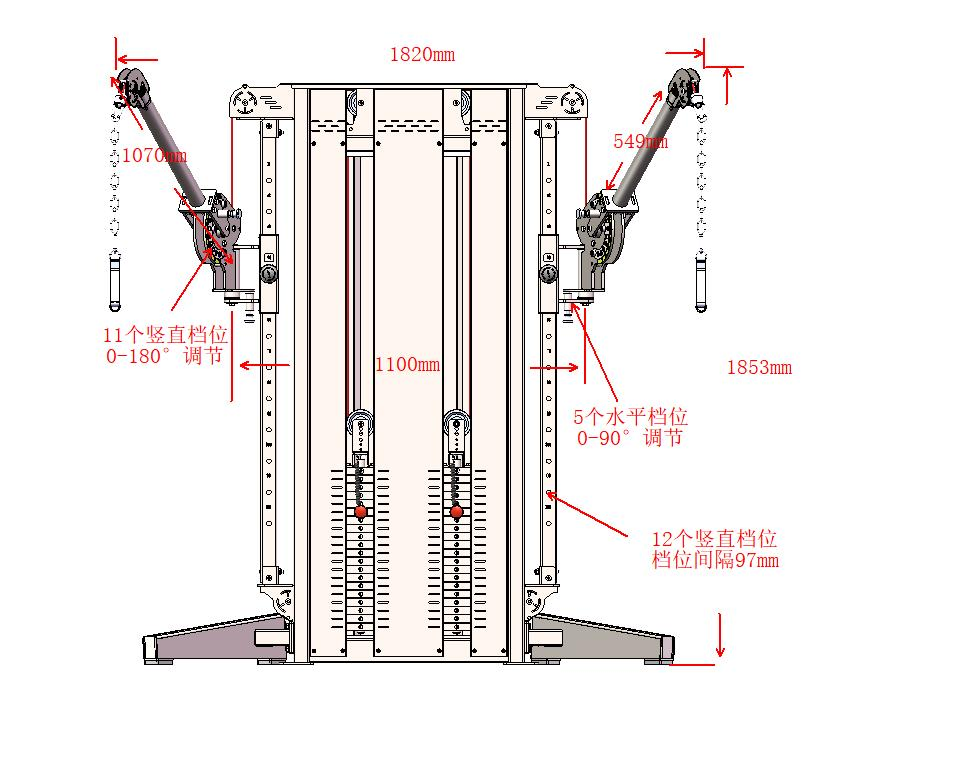 Dual Cable Cross Machine Multi Function Home Gym