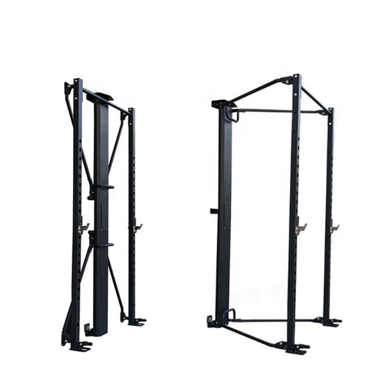 Functional Garage Adjustable Wall Mounted Gym Equipment Power Cage Half Folding Squat Rack