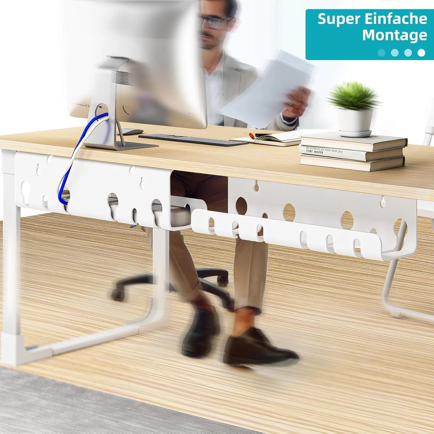 Power Strip Holders for Tables Cable Management Under Desk Metal Cable Tray