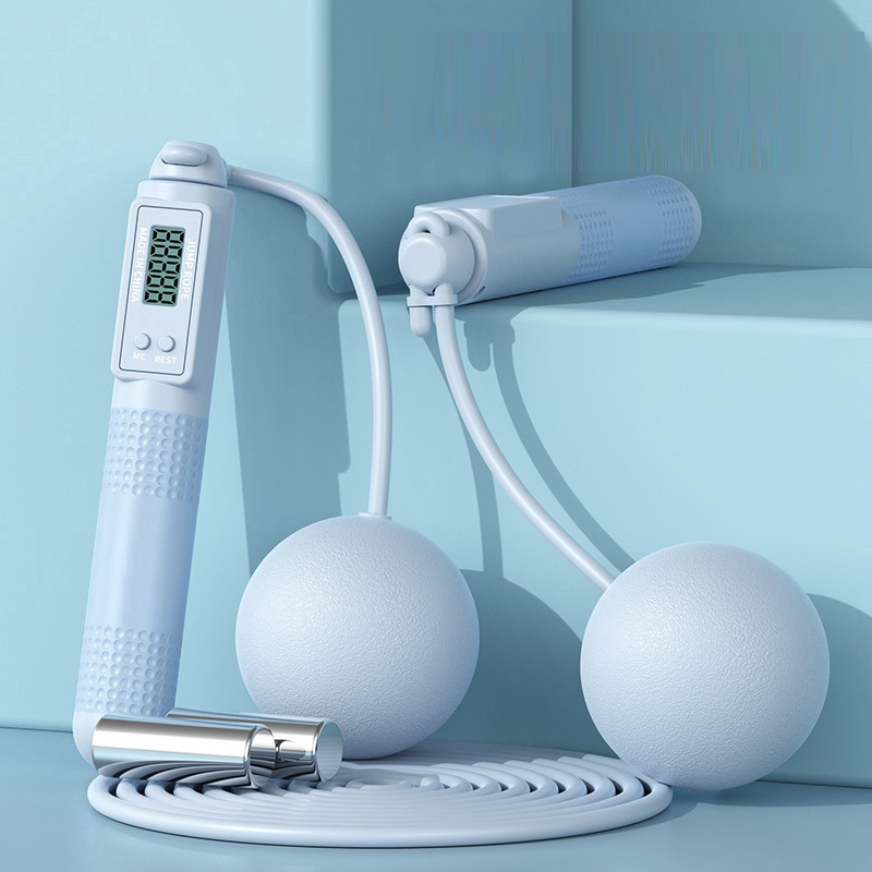 2-in-1 Smart Counting Steel Wire Jump Rope - Customizable Weighted Cordless Skipping Rope for Home &amp; Sports Fitness