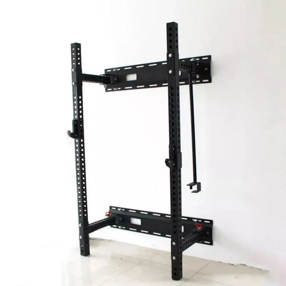 Commercial Fitness Gym Equipment Wall Mounted Folding Squat Power Rack