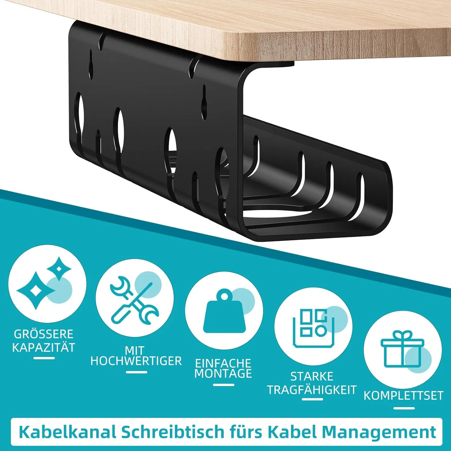 Power Strip Holders for Tables Cable Management Under Desk Metal Cable Tray