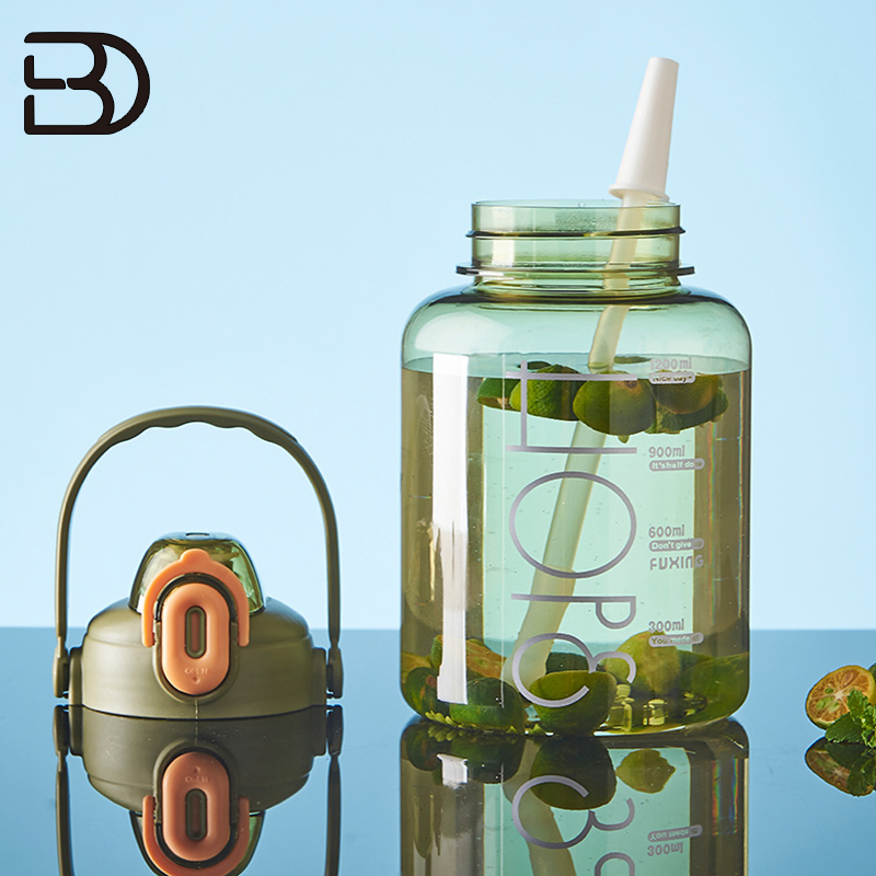 Unisex Portable 1500ml Large Capacity Plastic Water Bottle Simple Cup Design Fitness Sports Travel Outdoor Tours Wholesale