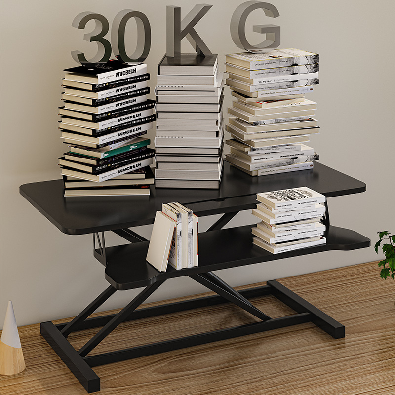 Pneumatic Ergonomic Design Height Adjustable Sit to Stand 2 Layer Standing Desk Converter